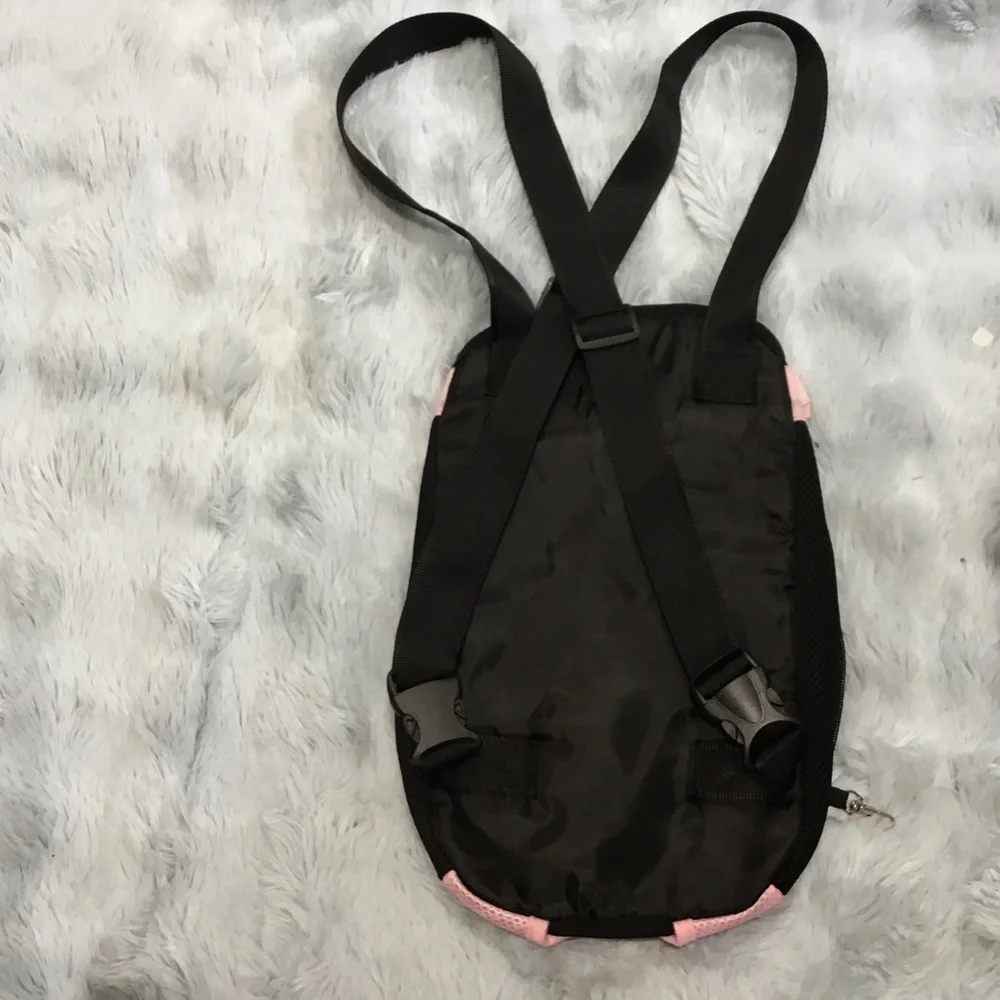 Adjustable Pink dog front Carrier with Black Straps